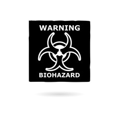Black Warning Biohazard sign, icon or logo