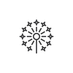 Firework stars outline icon. linear style sign for mobile concept and web design. Firework busting simple line vector icon. Symbol, logo illustration. Pixel perfect vector graphics