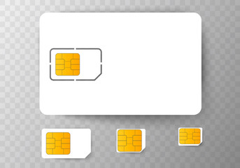 Sim Card mobile Cellular Phone Chip. Vector Isolated on Background eps10 - obrazy, fototapety, plakaty