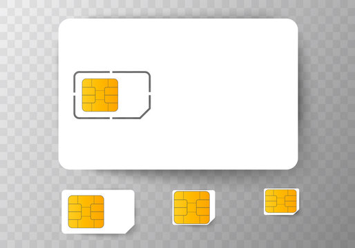 Sim Card mobile Cellular Phone Chip. Vector Isolated on Background eps10