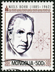 MONGOLIA - 2014: shows portrait Niels Henrik David Bohr  (1885-1962)