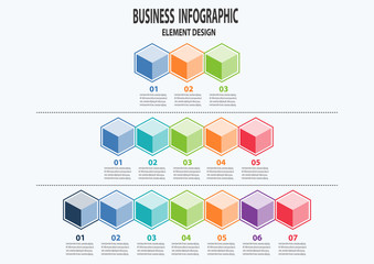 Set of business infographic can be used for workflow layout, diagram, number options, web design, parts, steps or processes. Vector Eps 10