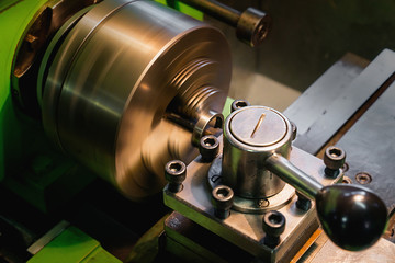 Metal lathe at work