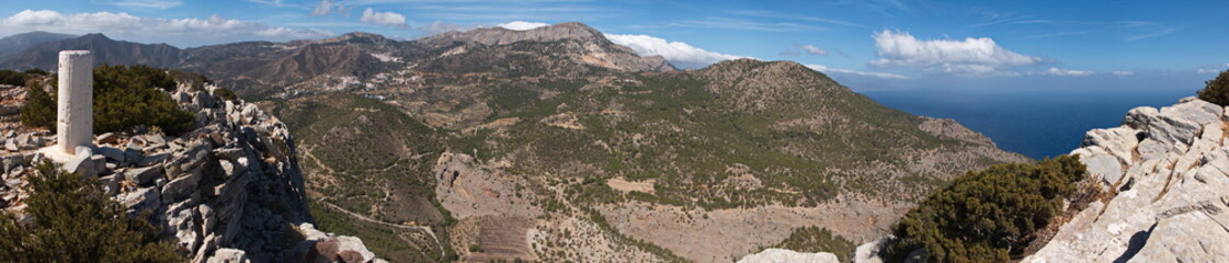 View from the summit of Profitis Ilias on Karpathos in Greece