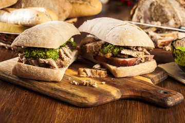 Italian porchetta sandwich