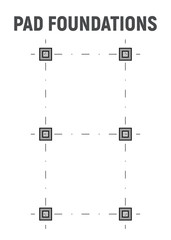 Blueprint image pad foundation. Concrete structure. Vector illustration © megis