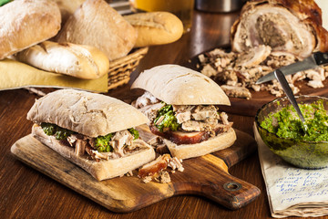 Italian porchetta sandwich