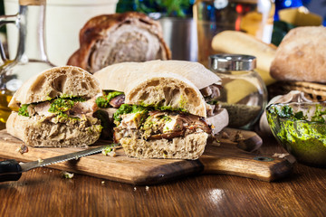 Italian porchetta sandwich