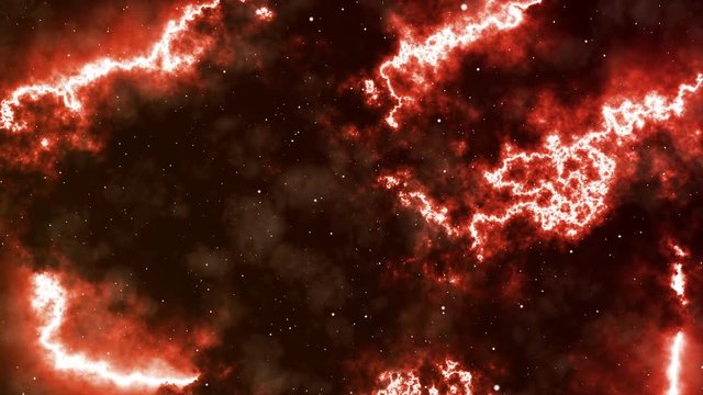 Red Cinematic Space With Nebula 4K