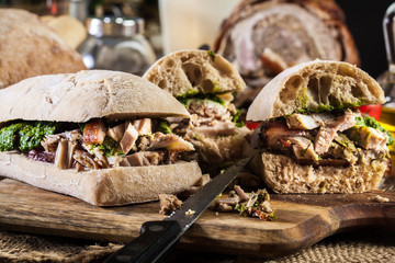 Italian porchetta sandwich