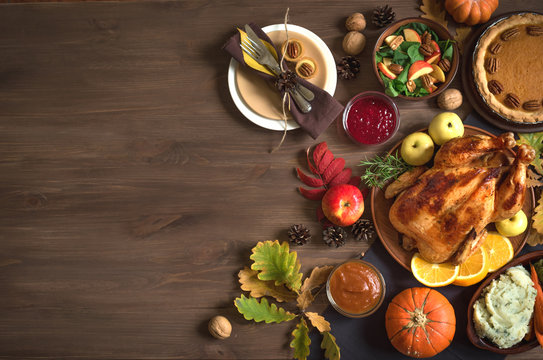 Thanksgiving Turkey dinner background
