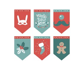 Christmas Flags design set