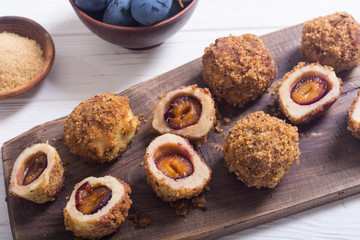 Traditional Austrian plum dumplings