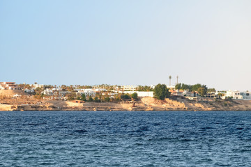 Beautiful view of resort on sea shore