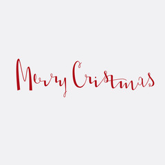 Merry Christmas inscription is isolated on a white background. Winter, New Year. Holiday. Vector.
