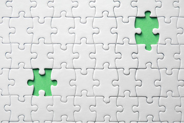 Jigsaw puzzle with missing fragments