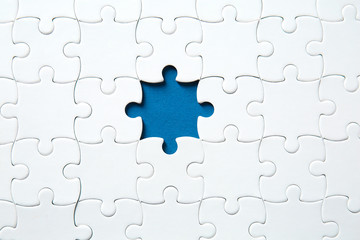 Jigsaw puzzle with missing fragment