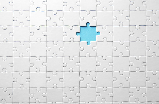 Jigsaw puzzle with missing fragment