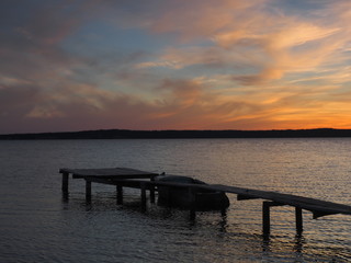 Fototapeta premium Sunset. On the big river. Summer. Russia, Ural, Perm region