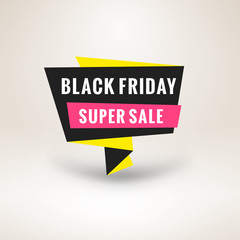 Black Friday sale sticker. Discount banner. Special offer sale tag. Vector illustration.