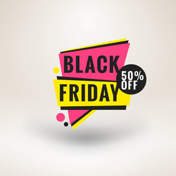 Black Friday sale sticker. Discount banner. Special offer sale tag. Vector illustration.
