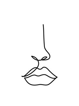 recommend clip art: Astract face line art. Continuous line drawing. Minimalist logo
