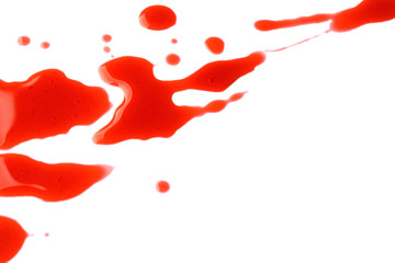 Blood splashes on white background