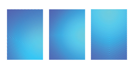  A4 Fading blue line pattern background set