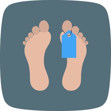 Toe Tag Medical Flat Curve BG Icon
