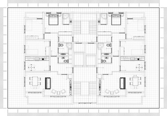 Apartment Plan Architect Blueprint