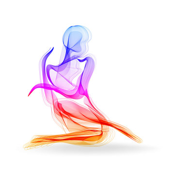 Woman dancer, ballerina, elegant silhouette