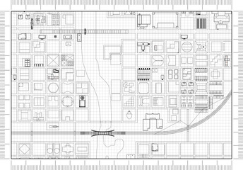 city from above Architect Blueprint 