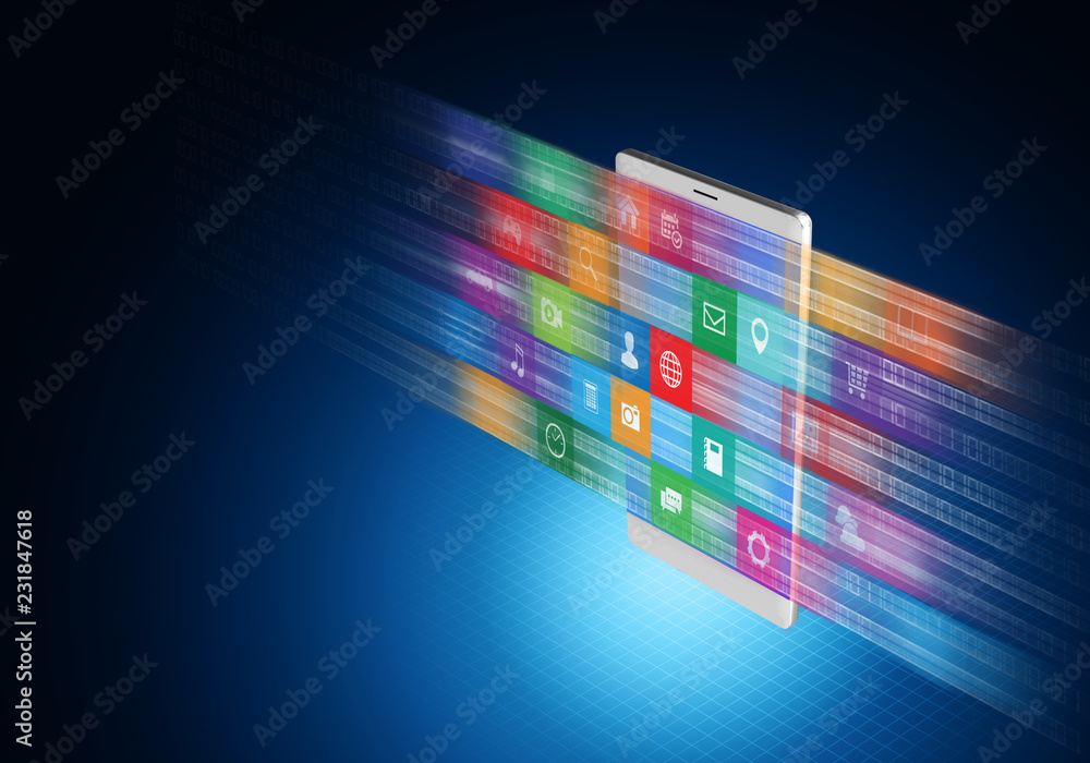 Canvas Prints internet multimedia on smart phone