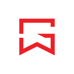 letters wg square geometric logo vector