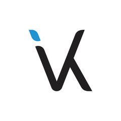 letter vk curves geometric logo vector