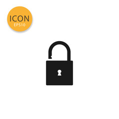 Open padlock icon isolated flat style.