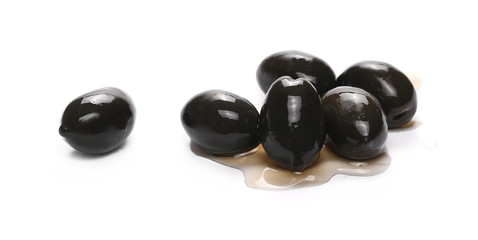 Black olives isolated on white background