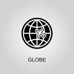 Globe icon. Globe symbol. Flat design. Stock - Vector illustration.