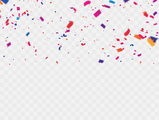 Celebration background template with confetti Colorful ribbons. luxury greeting rich card.