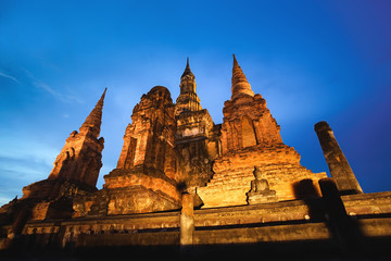 Fototapeta premium Ancient ruined Wat Mahathat in Sukhothai Province, Thailand
