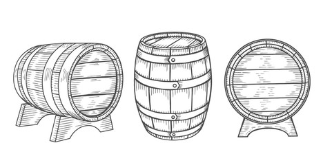 Wooden barrel set. - 231853052