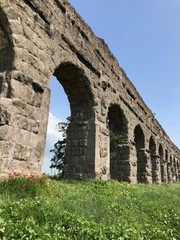 Fototapeta na wymiar Antico acquedotto romano, Parco degli acquedotti, Roma, Italia