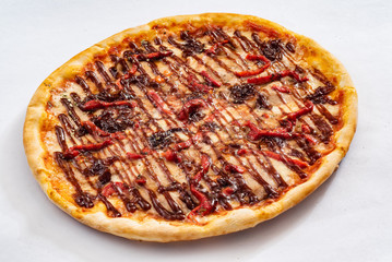 pizza with beef