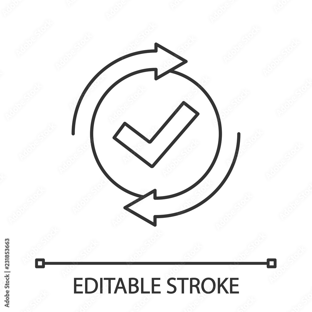Poster checking process linear icon