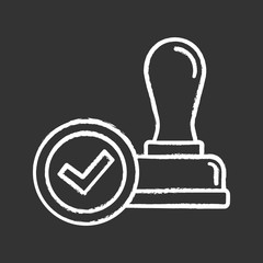 Stamp approved chalk icon