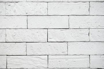 White wall brick stone background & texture
