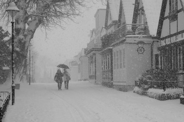 Warnemünde - Alexandrinenstr. in dense snowfall