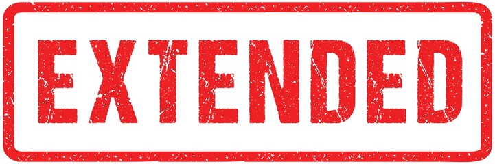 Extended Red Seal Seal Rough Letters Isolated on White. Red Ink Grunge Rubber Stamp Imitation Effect.