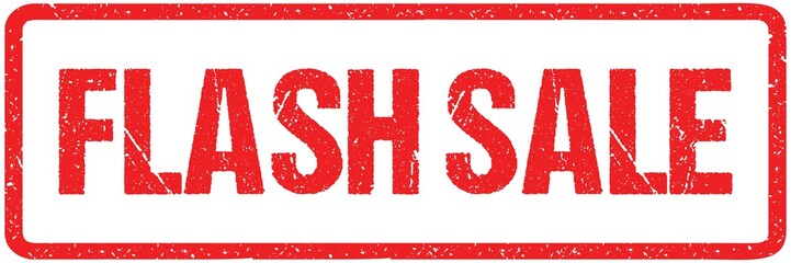 Flash Sale Rough Letters Sign Typography Isolated on White. Red Ink Grunge Rubber Stamp