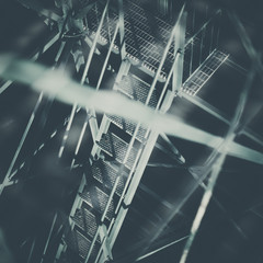 Metal stairs on an outpost in the wilderness
